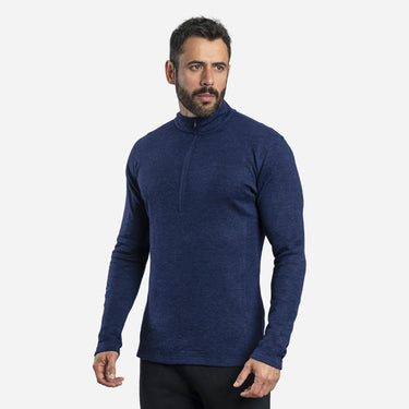 Men's Alpaca Wool Base Layer: 300 Lightweight Half-Zip color navy blue