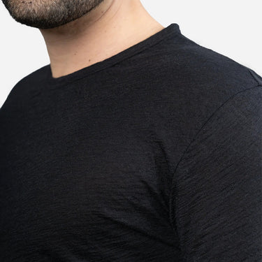 Men's Alpaca Wool Long Sleeve T-Shirt: 160 Ultralight color black