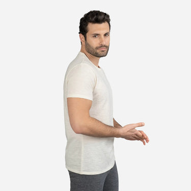 Men's Alpaca Wool T-Shirt: 160 Ultralight Crew Neck color undyed