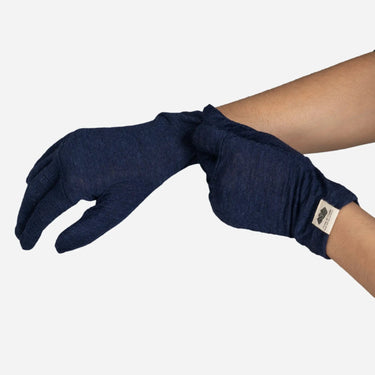 Unisex Alpaca Wool Glove Liners: 160 Ultralight color navy blue