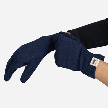 Unisex Alpaca Wool Gloves: 300 Lightweight color navy blue