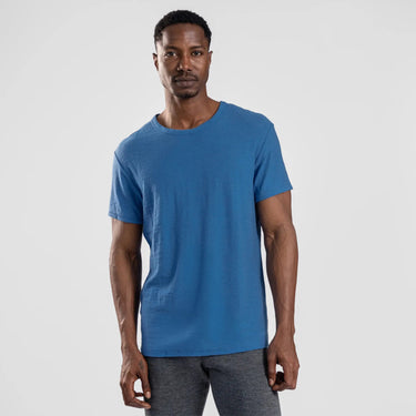 Men's Alpaca Wool T-Shirt: 160 Ultralight Crew Neck color baby blue