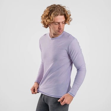 Men's Alpaca Wool Long Sleeve T-Shirt: 160 Ultralight color lilac