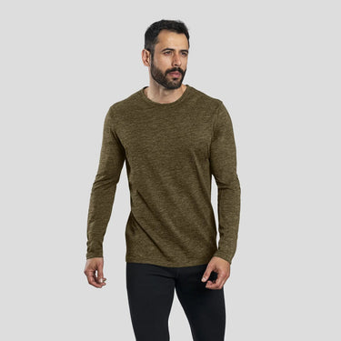 Men's Alpaca Wool Long Sleeve T-Shirt: 160 Ultralight color green