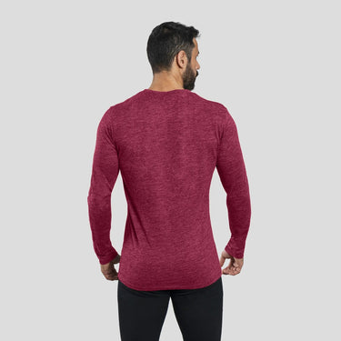 Men's Alpaca Wool Long Sleeve T-Shirt: 160 Ultralight color maroon