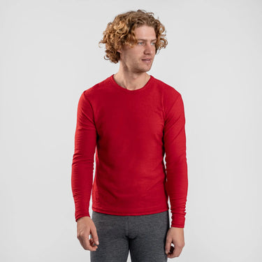 Men's Alpaca Wool Long Sleeve T-Shirt: 160 Ultralight color red