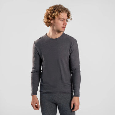 Men's Alpaca Wool Long Sleeve T-Shirt: 160 Ultralight color gray