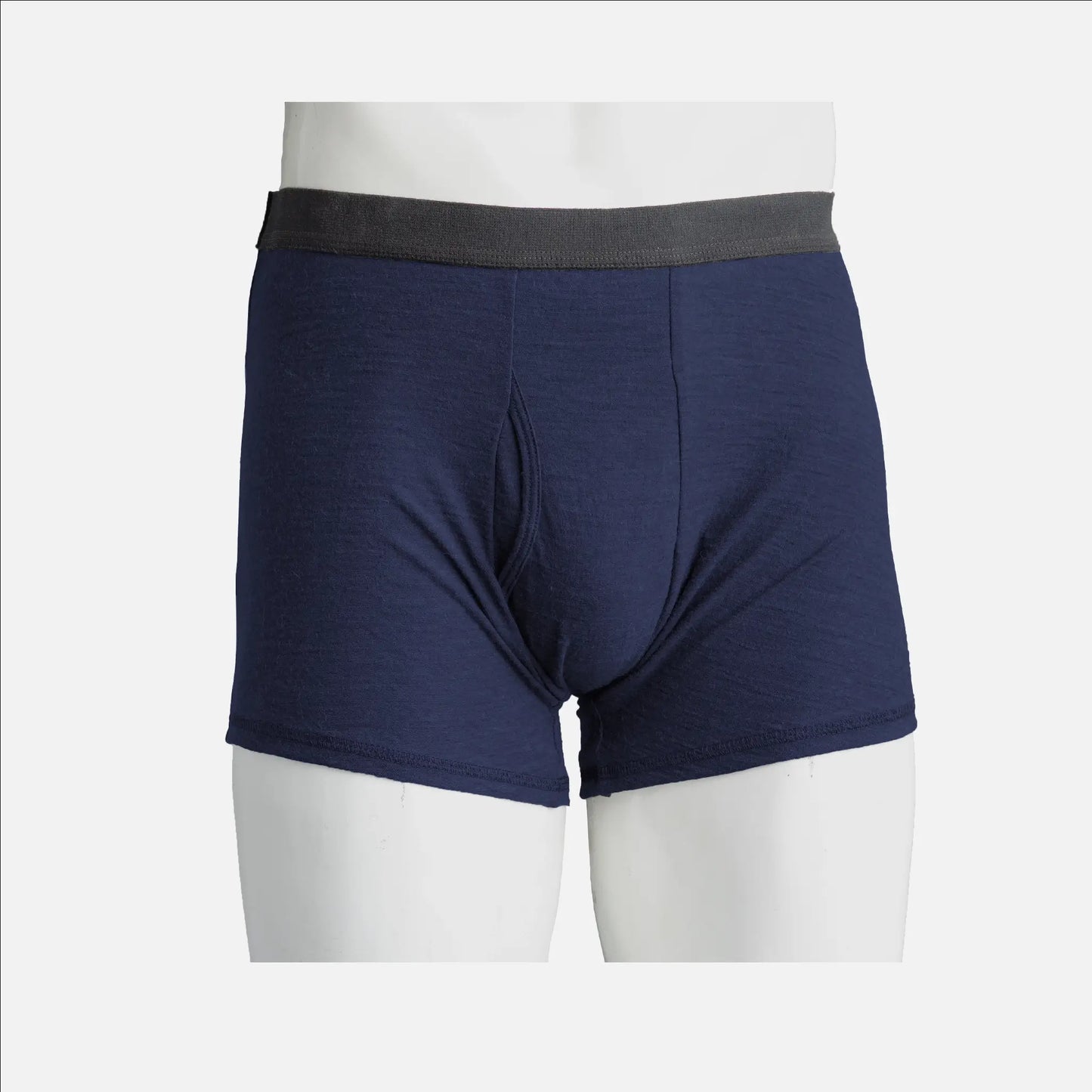 mens breathable boxer w fly color navy blue