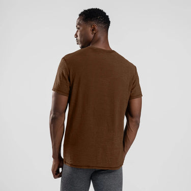 Men's Alpaca Wool T-Shirt: 160 Ultralight Crew Neck color brown