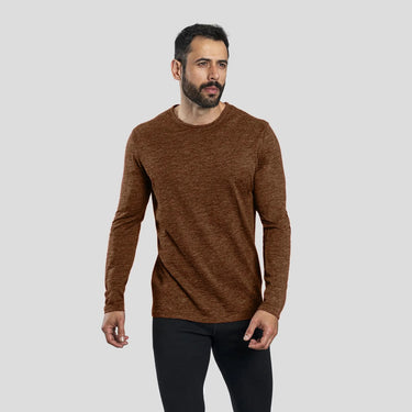 Men's Alpaca Wool Long Sleeve T-Shirt: 160 Ultralight color brown