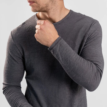 Men's Alpaca Wool Long Sleeve T-Shirt: 160 Ultralight color gray