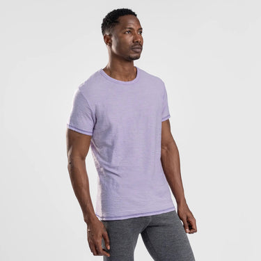 Men's Alpaca Wool T-Shirt: 160 Ultralight Crew Neck color lilac