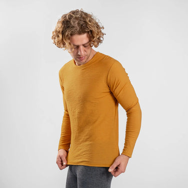 Men's Alpaca Wool Long Sleeve T-Shirt: 160 Ultralight color gold