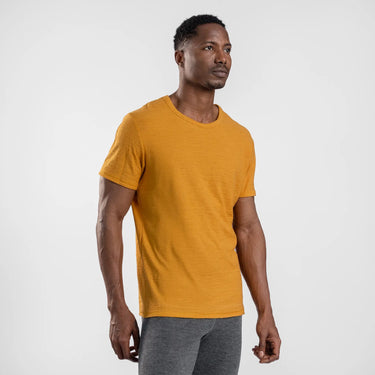Men's Alpaca Wool T-Shirt: 160 Ultralight Crew Neck color gold