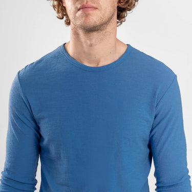 Men's Alpaca Wool Long Sleeve T-Shirt: 160 Ultralight color baby blue