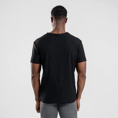 Men's Alpaca Wool T-Shirt: 160 Ultralight V-Neck color black