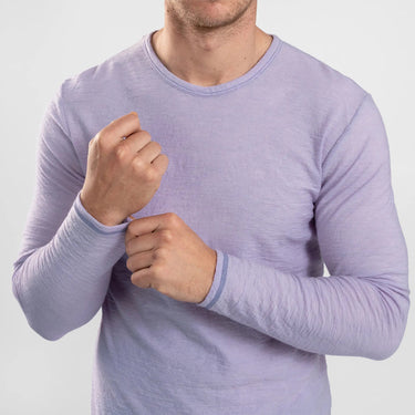 Men's Alpaca Wool Long Sleeve T-Shirt: 160 Ultralight color lilac