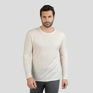 Men's Alpaca Wool Long Sleeve T-Shirt: 160 Ultralight color undyed