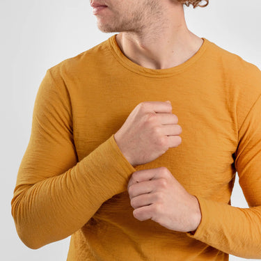 Men's Alpaca Wool Long Sleeve T-Shirt: 160 Ultralight color gold