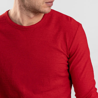 Men's Alpaca Wool Long Sleeve T-Shirt: 160 Ultralight color red