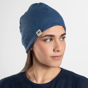 Alpaca Wool Beanie: 160 Ultralight color natural blue