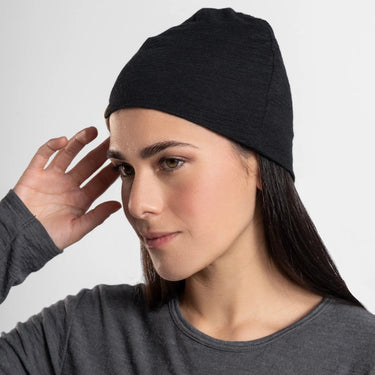 Alpaca Wool Beanie: 160 Ultralight color black