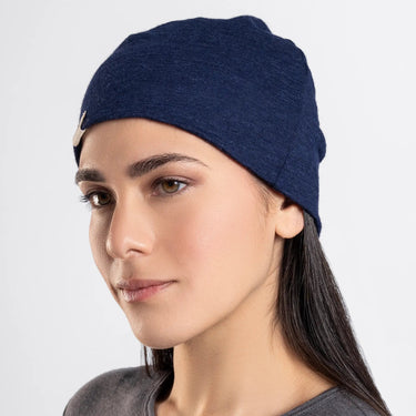 Alpaca Wool Beanie: 160 Ultralight color navy blue
