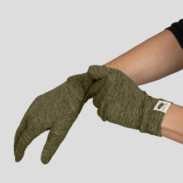 Unisex Alpaca Wool Gloves: 300 Lightweight color green