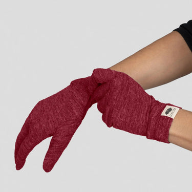 Unisex Alpaca Wool Gloves: 300 Lightweight color maroon