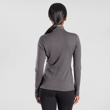 womens functional baselayer half zip color gray