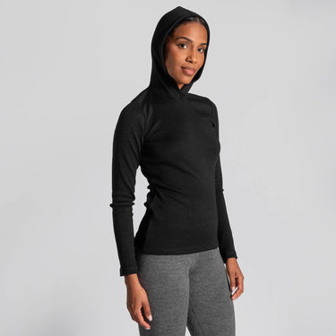 womens high performance pullover hoodie color black