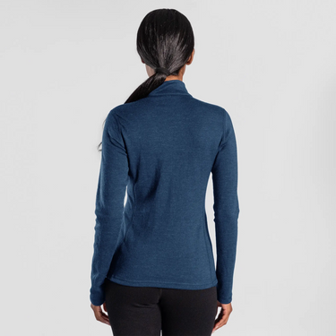 womens natural product baselayer half zip color natural blue
