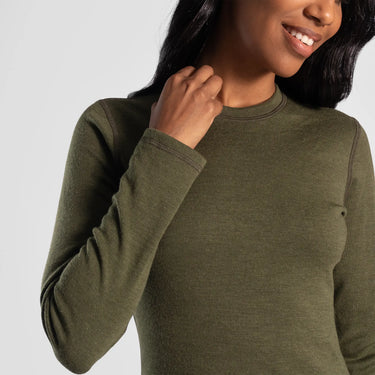 womens single origin sweater lightweight color green