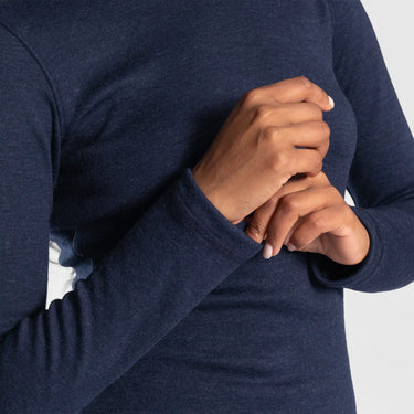 womens sustainable sweater lightweight color navy blue