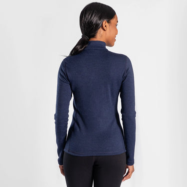 womens temperature regulate baselayer half zip color navy blue