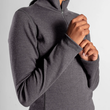 womens ultra soft baselayer half zip color gray
