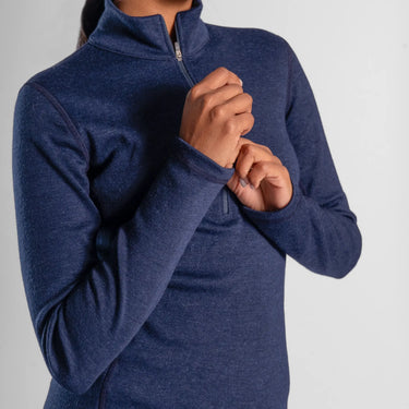 womens versatile design baselayer half zip color navy blue