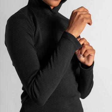 womens wind protection pullover hoodie color black