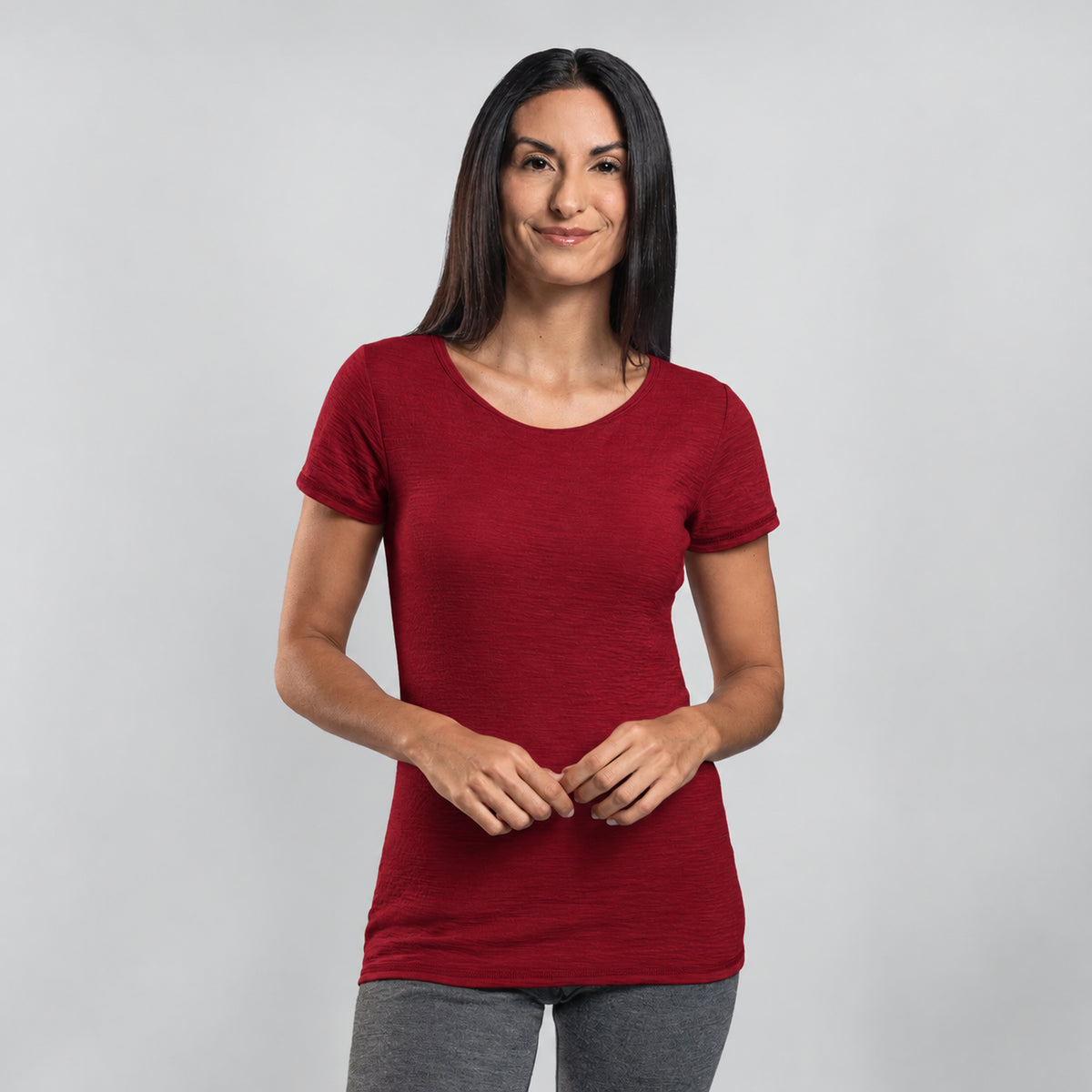womens most comfortable tshirt crew neck color natural maroon