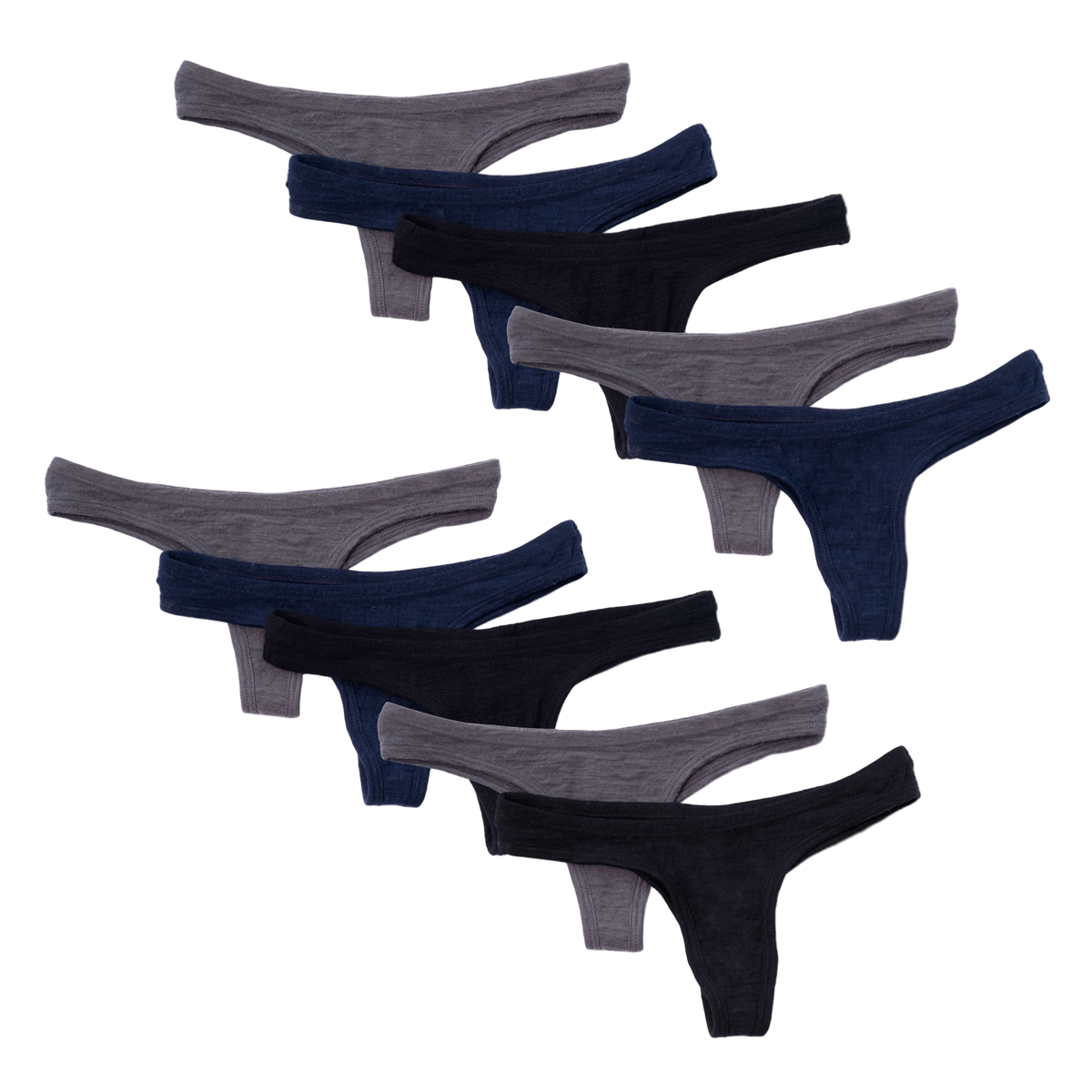 10 Pack Bundle - Women's Alpaca Wool Thong: 160 Ultralight