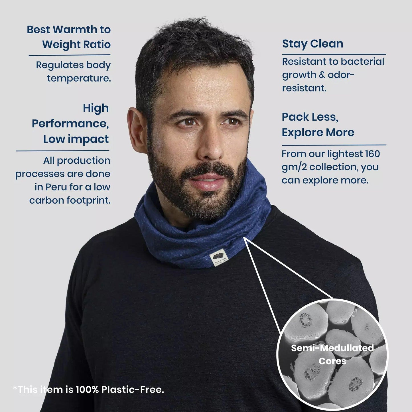 Alpaca Wool Neck Gaiter: 160 Ultralight | Arms of Andes
