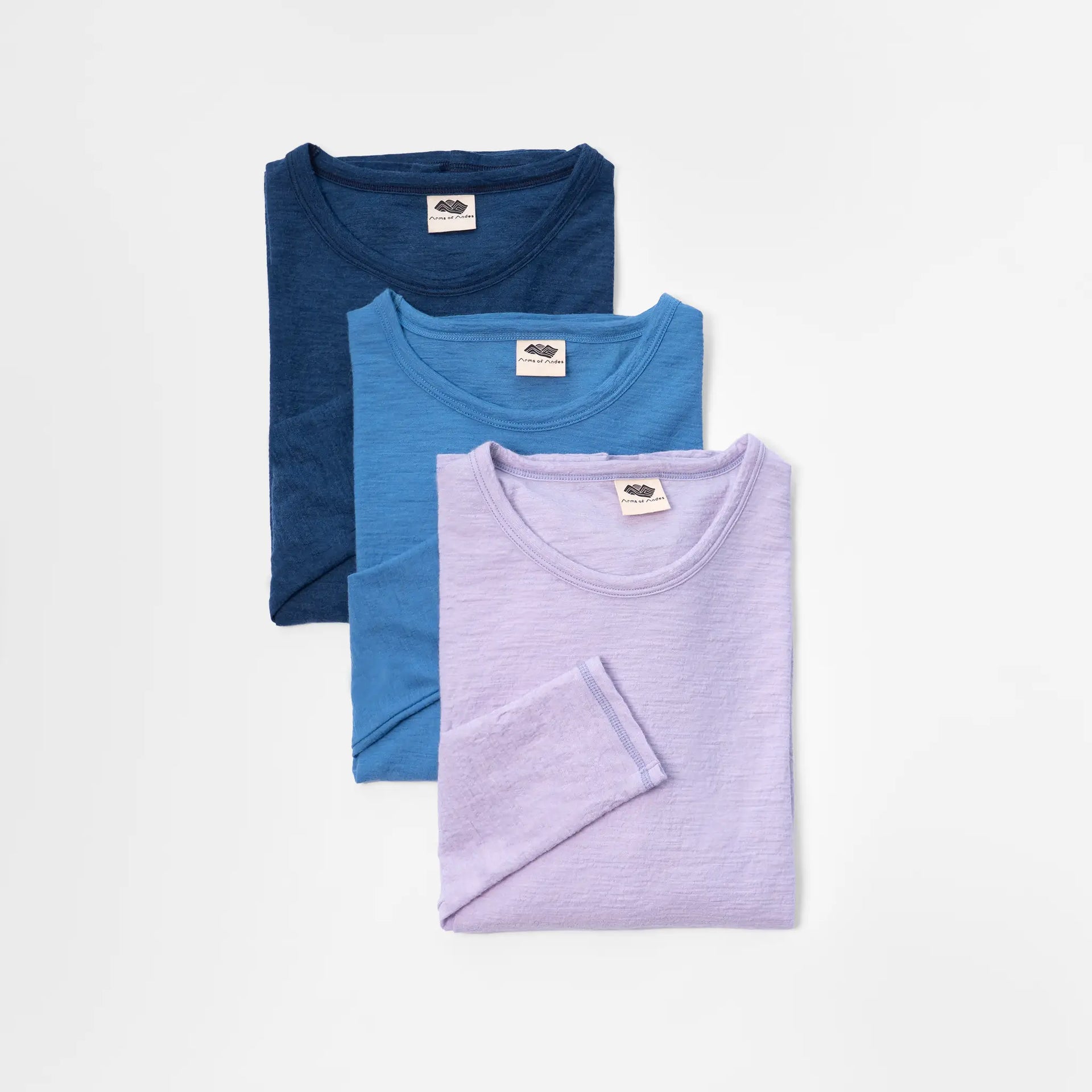 3 Pack Bundle Alpaca Wool Long Sleeve T Shirt 160 Ultralight