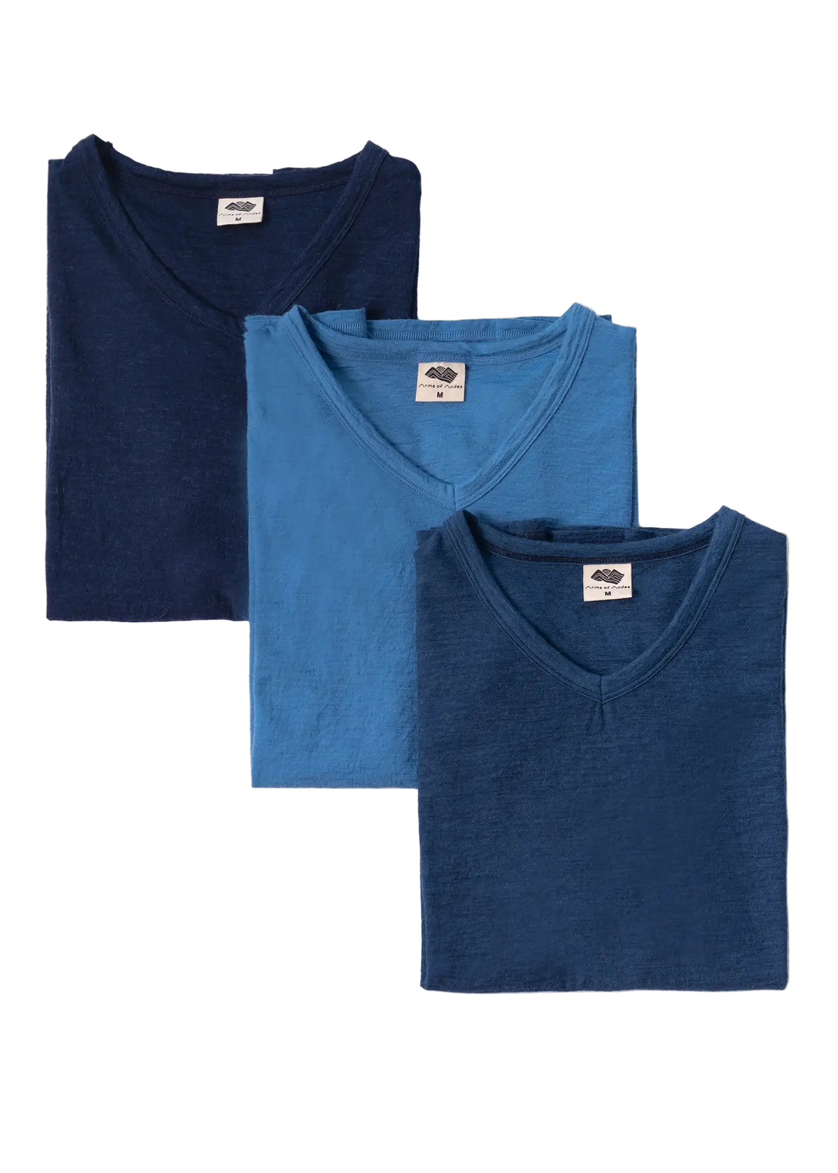 3 Pack Bundle - Men's Alpaca Wool T-Shirt: 160 Ultralight V-Neck