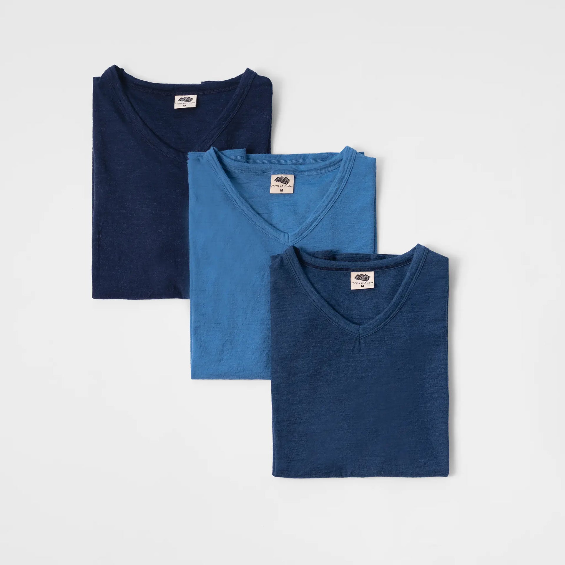 3 Pack Bundle Alpaca Wool T Shirt 160 Ultralight V Neck