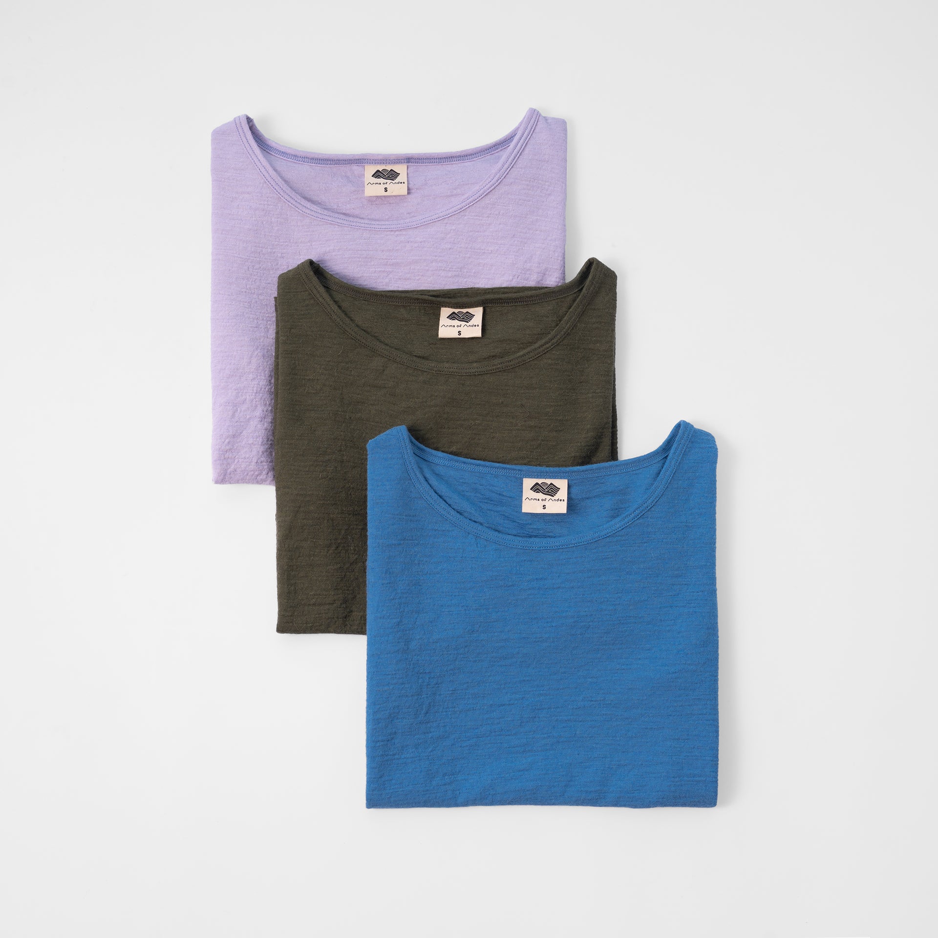 3 Pack Bundle Alpaca Wool T Shirt 160 Ultralight Crew Neck