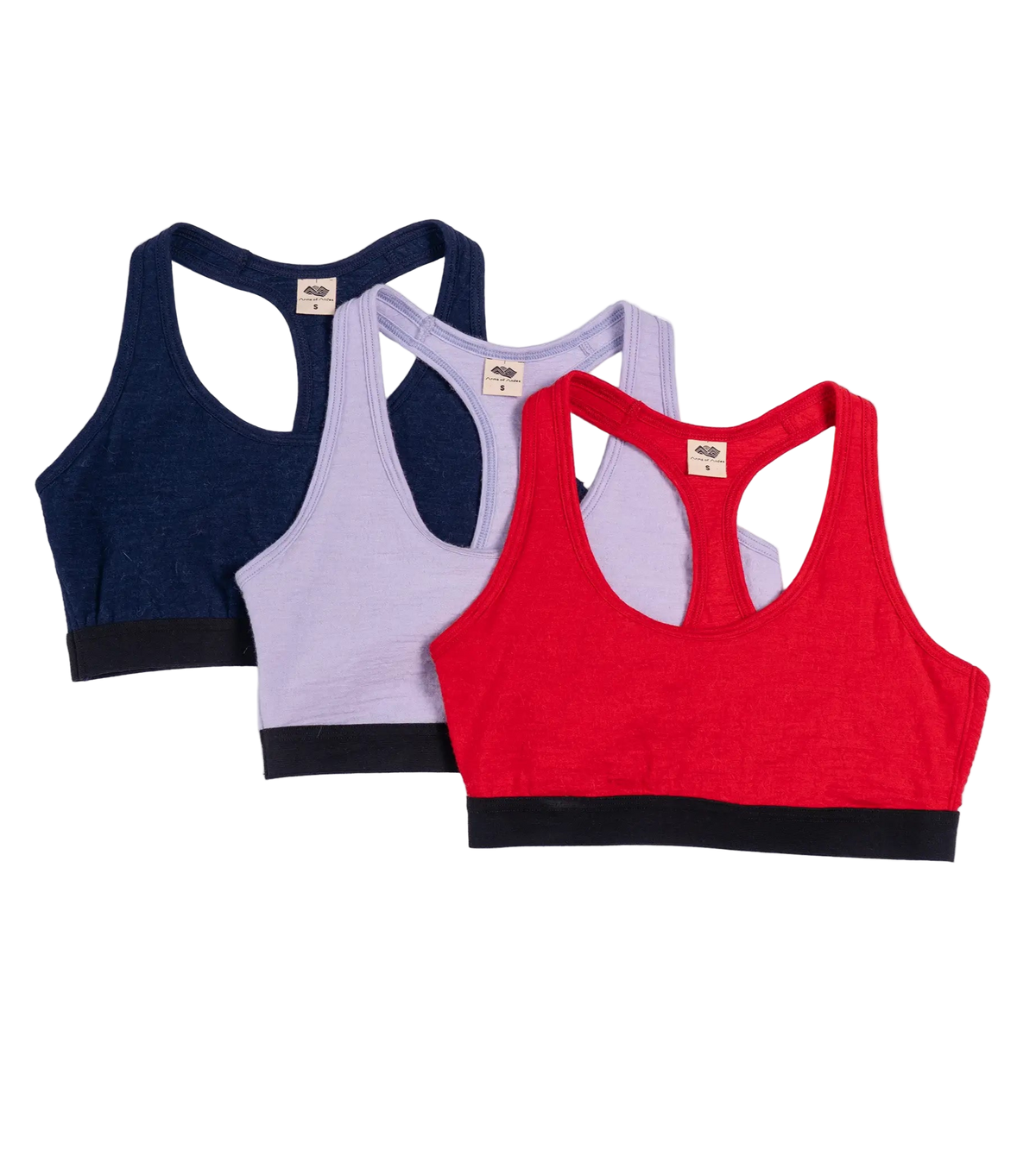 3 Pack Bundle - Women's Alpaca Wool Sports Bra: 160 Ultralight