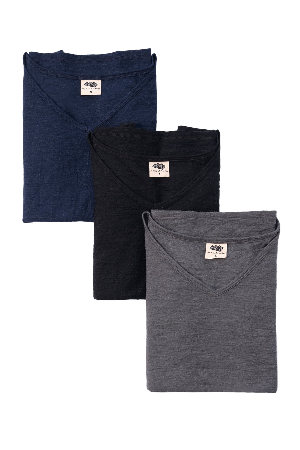 3 Pack Bundle - Women's Alpaca Wool T-Shirt: 160 Ultralight V-Neck