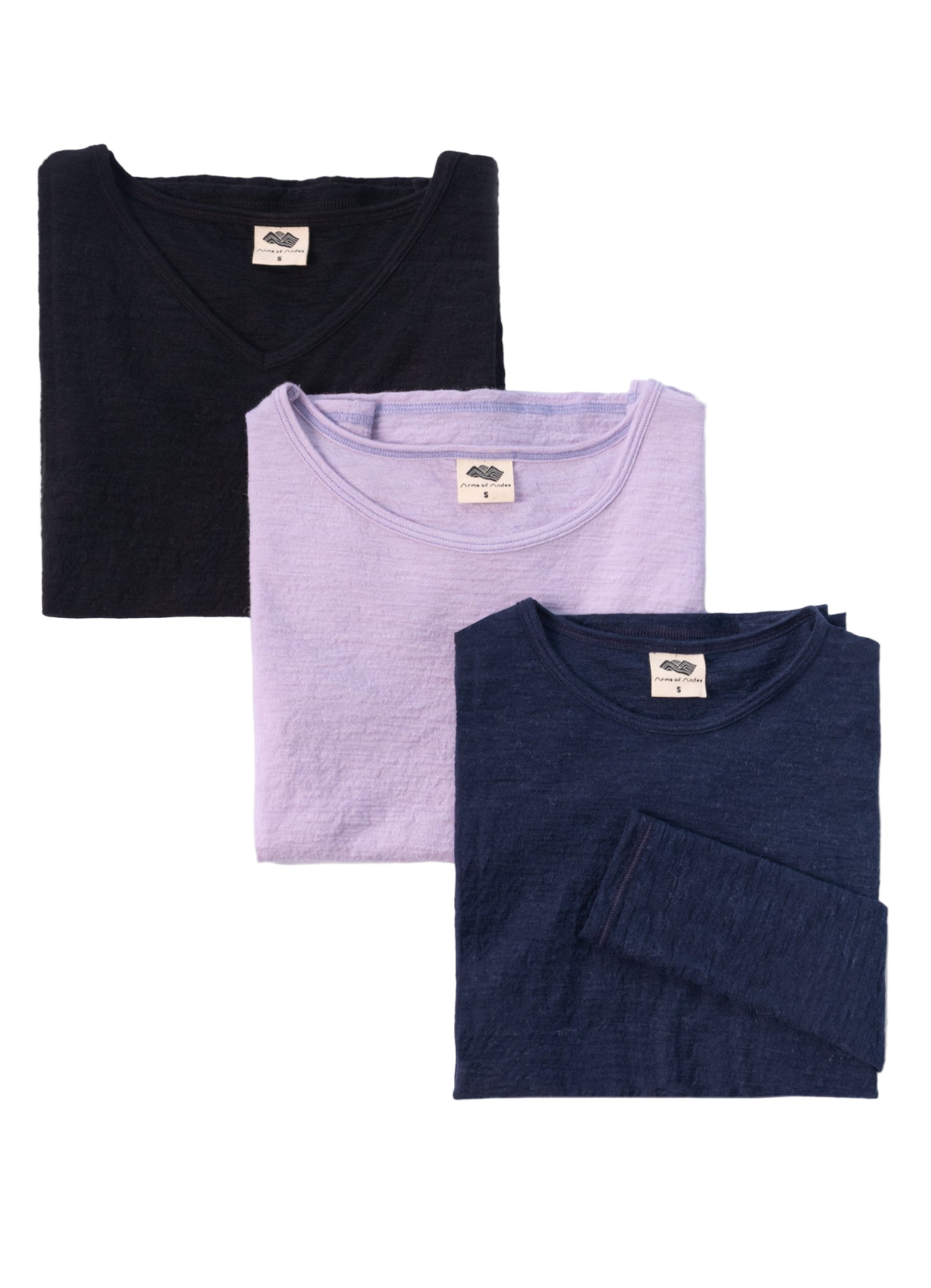 Mix 3 Pack Bundle - Women's Alpaca Wool T-Shirts: 160 Ultralight