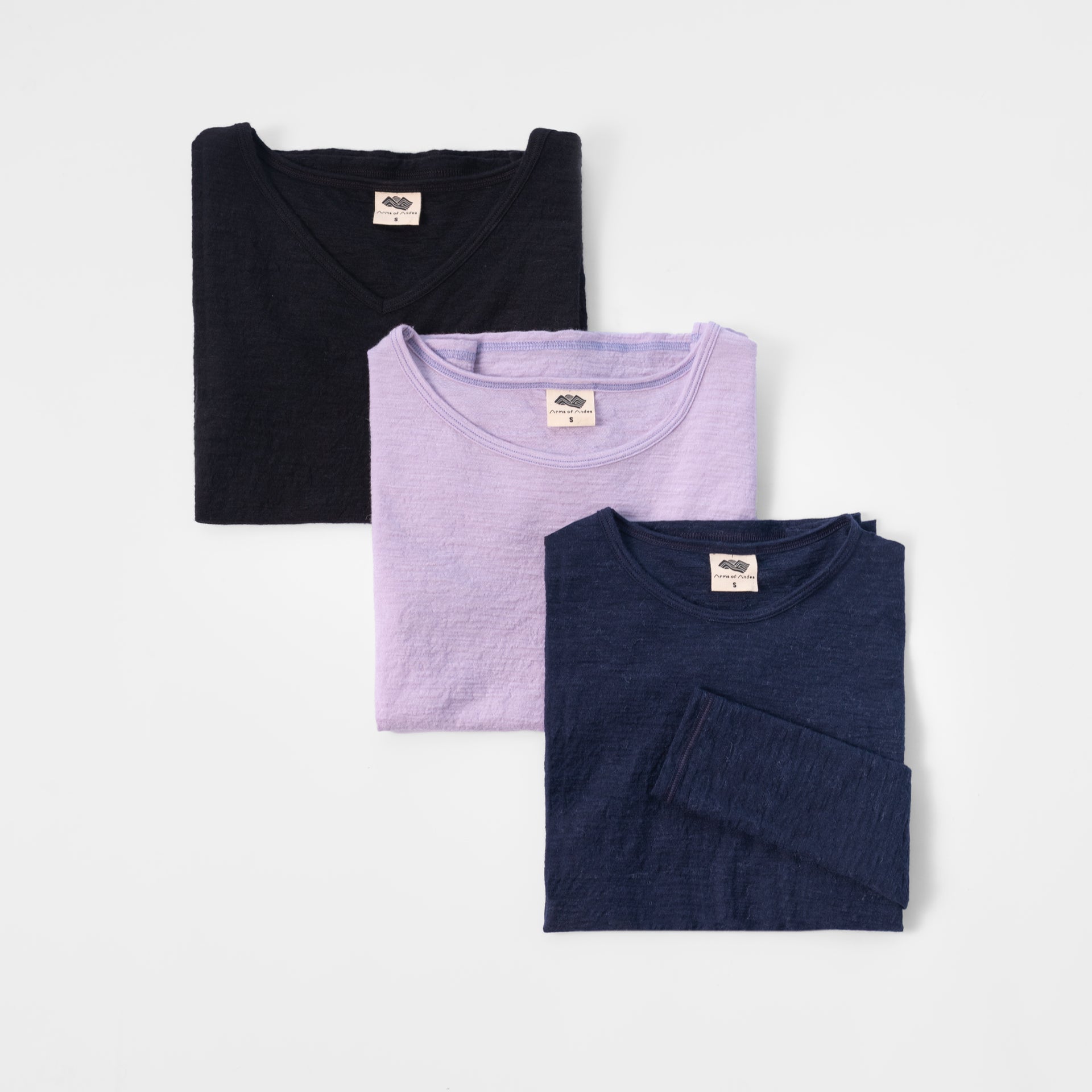 Mix 3 Pack Bundle Alpaca Wool T Shirts 160 Ultralight