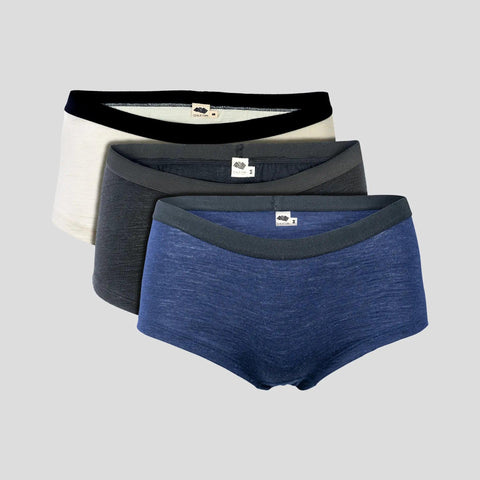 3 Pack Bundle - Women's Alpaca Wool Panties: 160 Ultralight